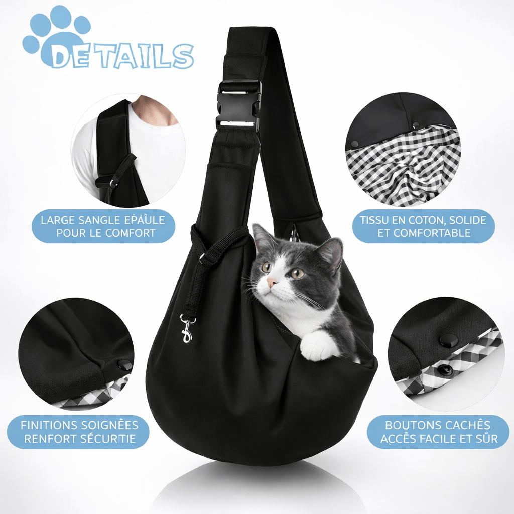 Sac à Dos Réversible à Bandoulière Confortable pour Chat