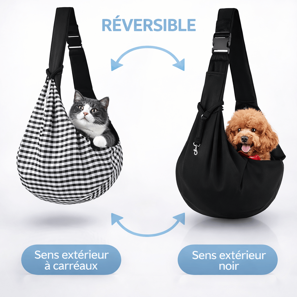 Sac à Dos Réversible à Bandoulière Confortable pour Chat