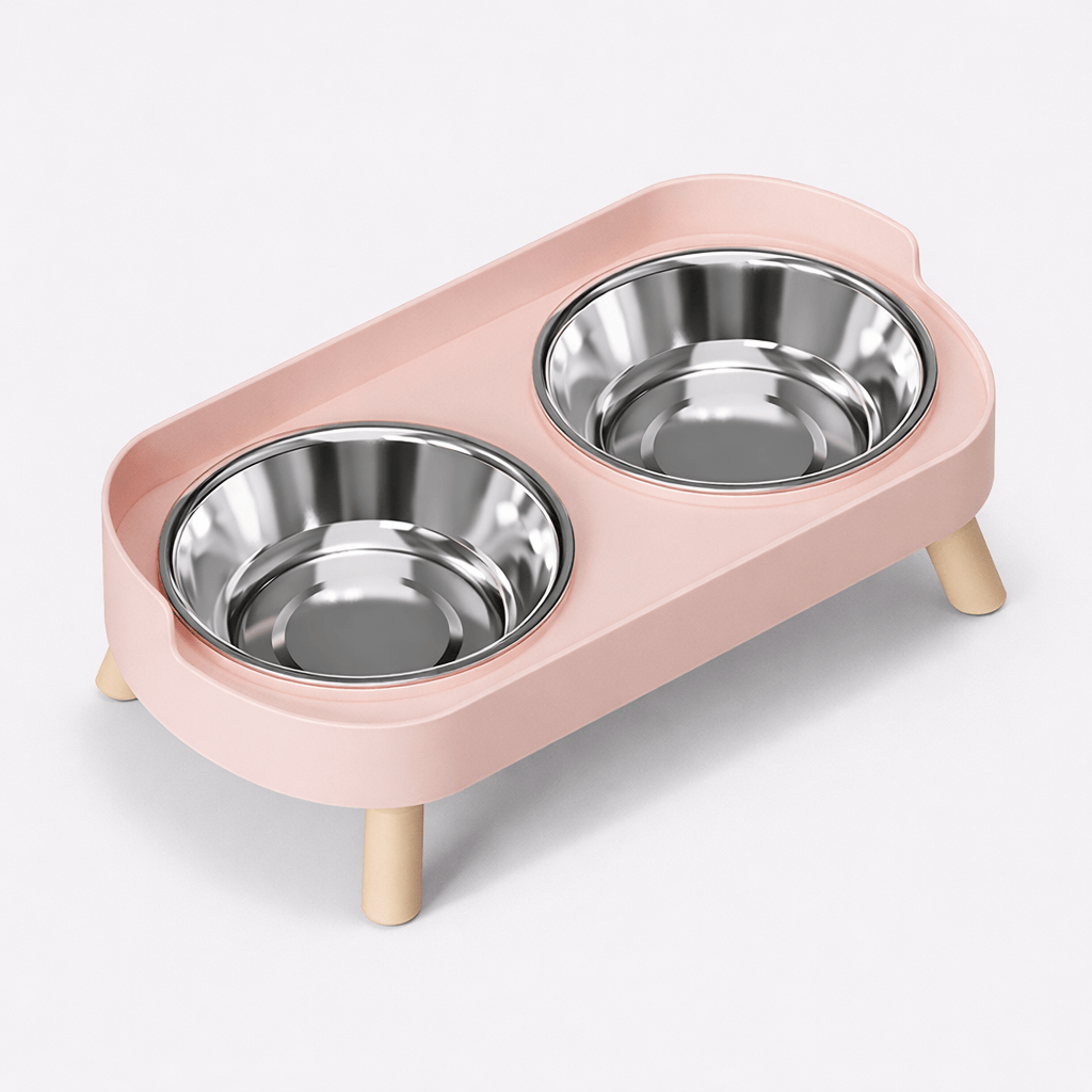 Gamelle Double Surélevée en Acier Inoxydable