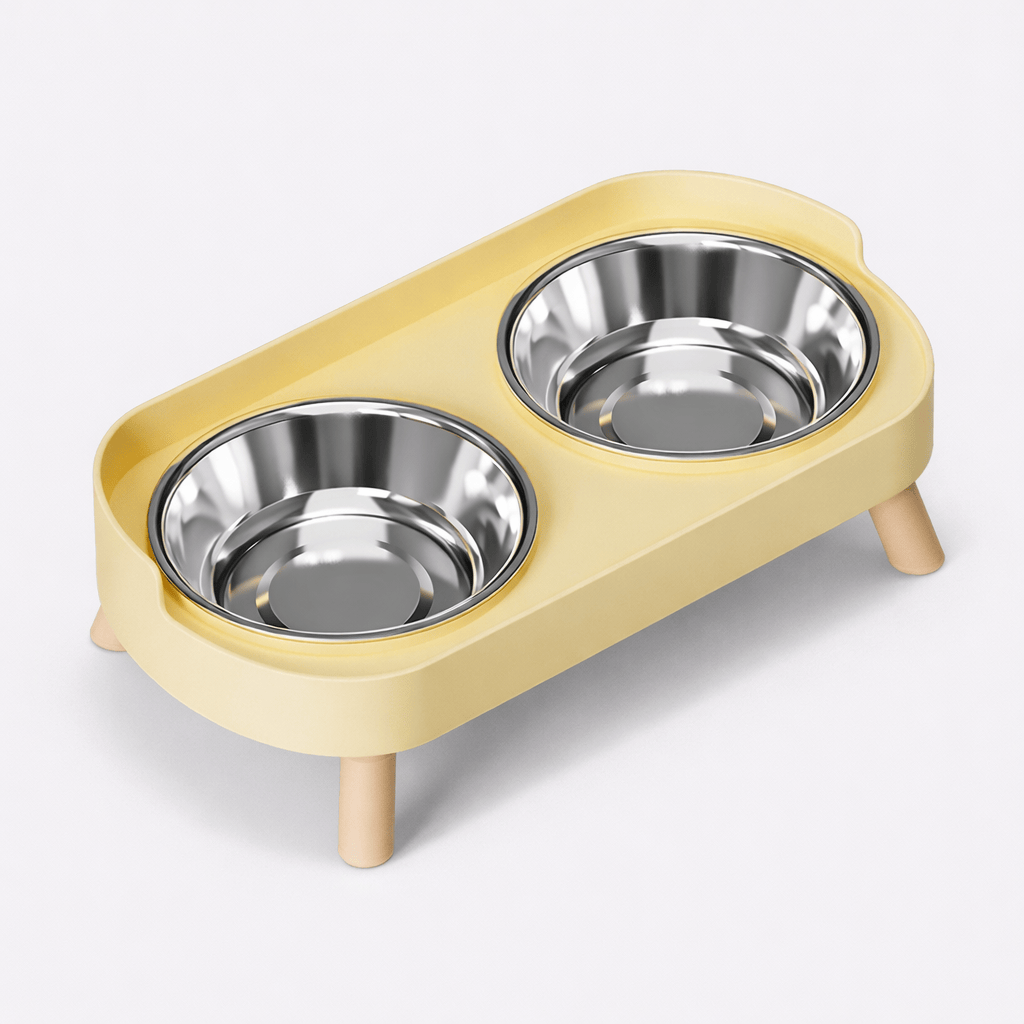 Gamelle Double Surélevée en Acier Inoxydable