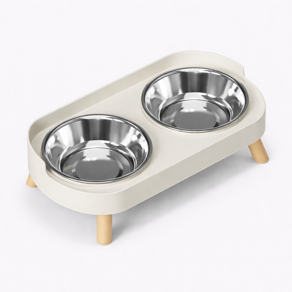 Gamelle Double Surélevée en Acier Inoxydable