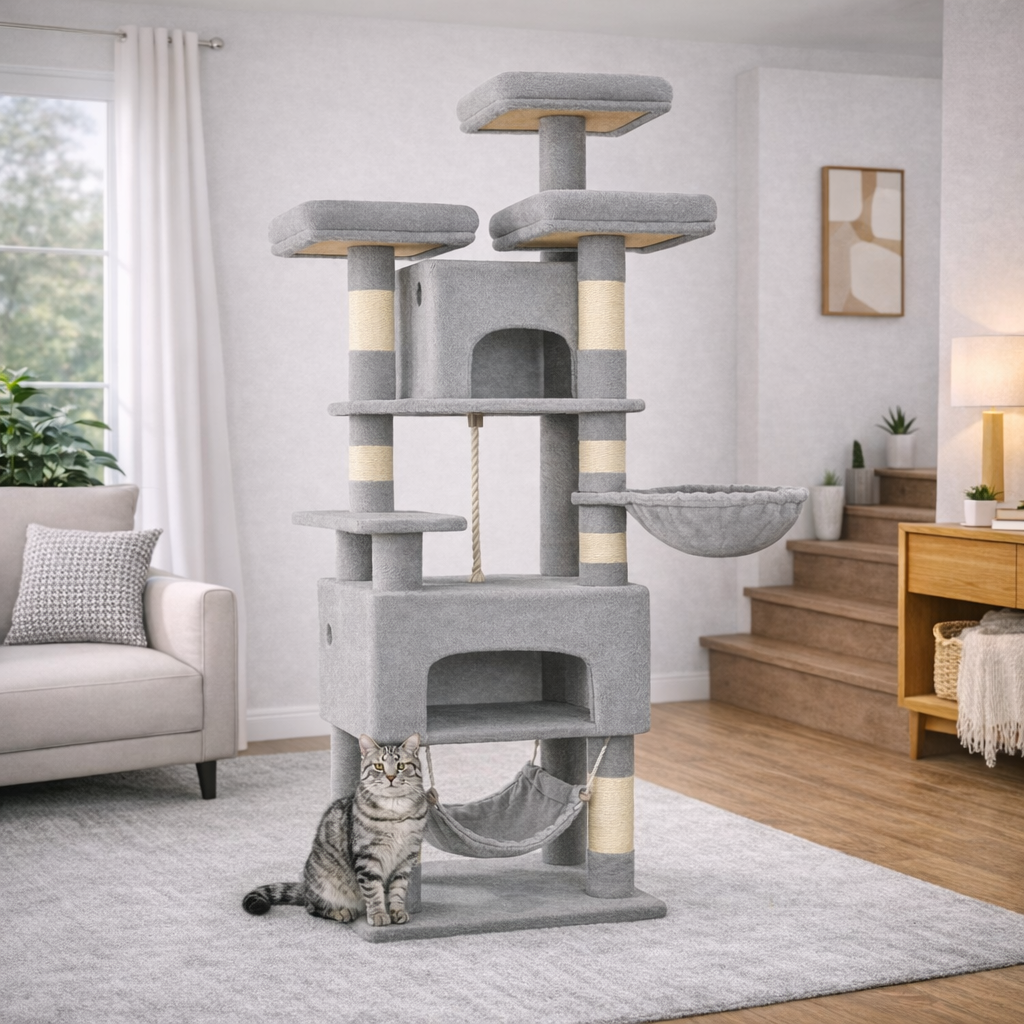 Arbre à Chat XL avec 3 Plateformes et 2 Niches