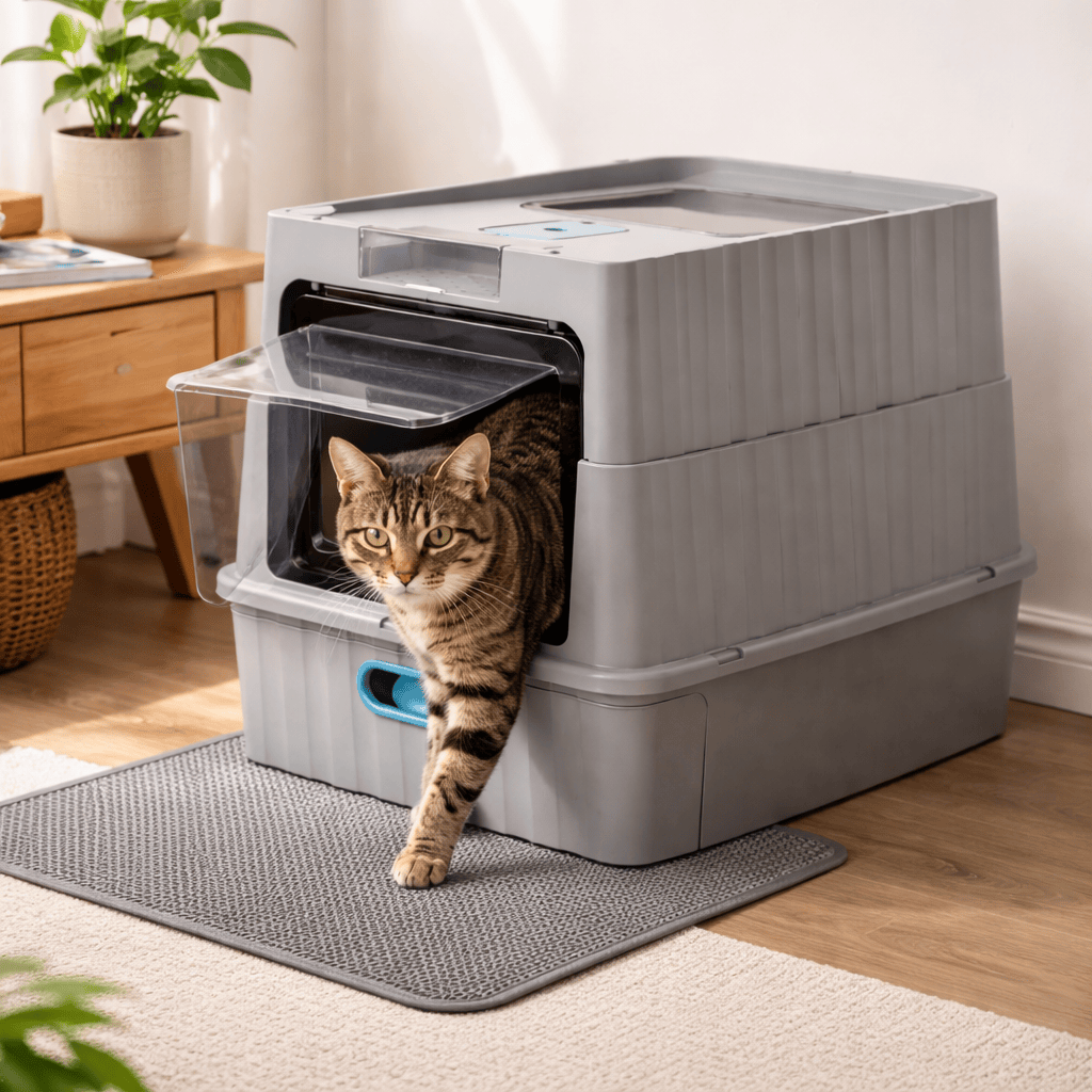 Bac à Litière Extra Large Entièrement Fermé pour Chat