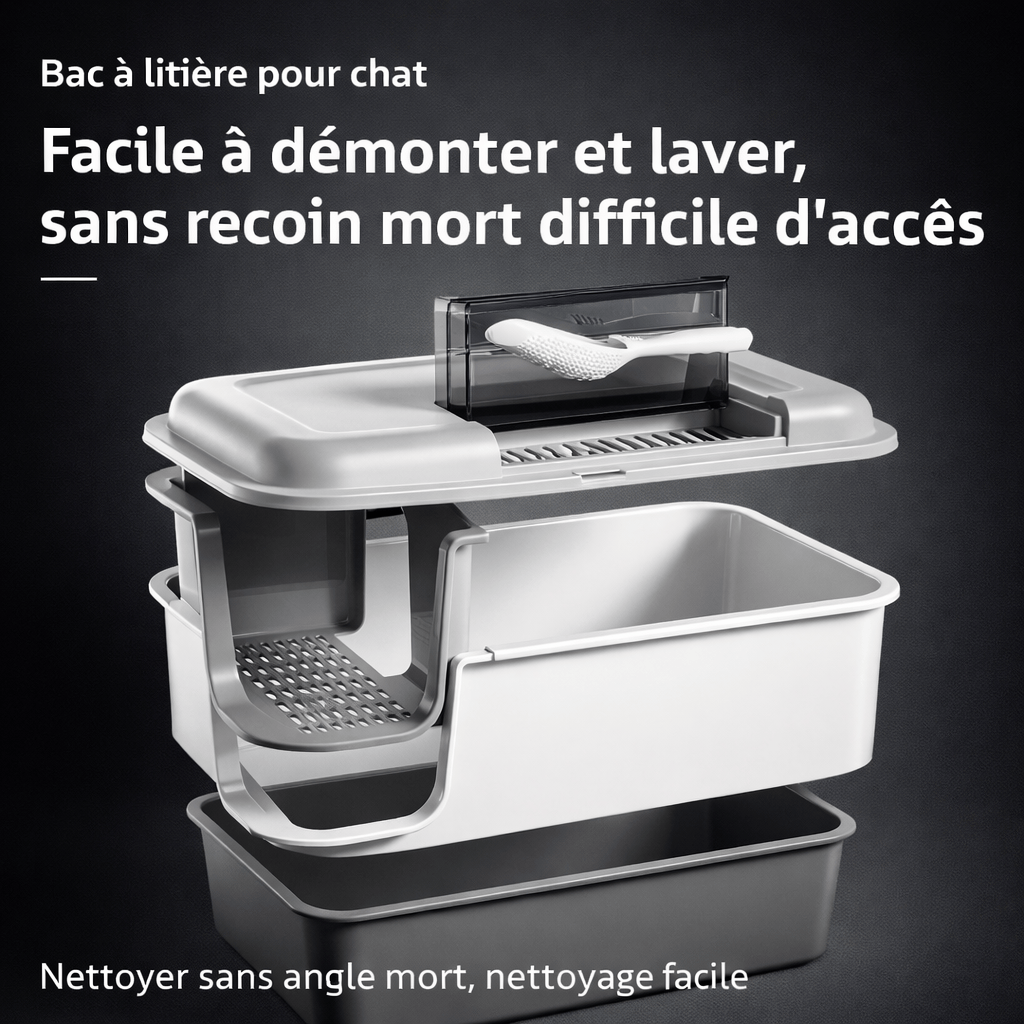 Bac à Litière pour Chat Autonettoyant Extra Large