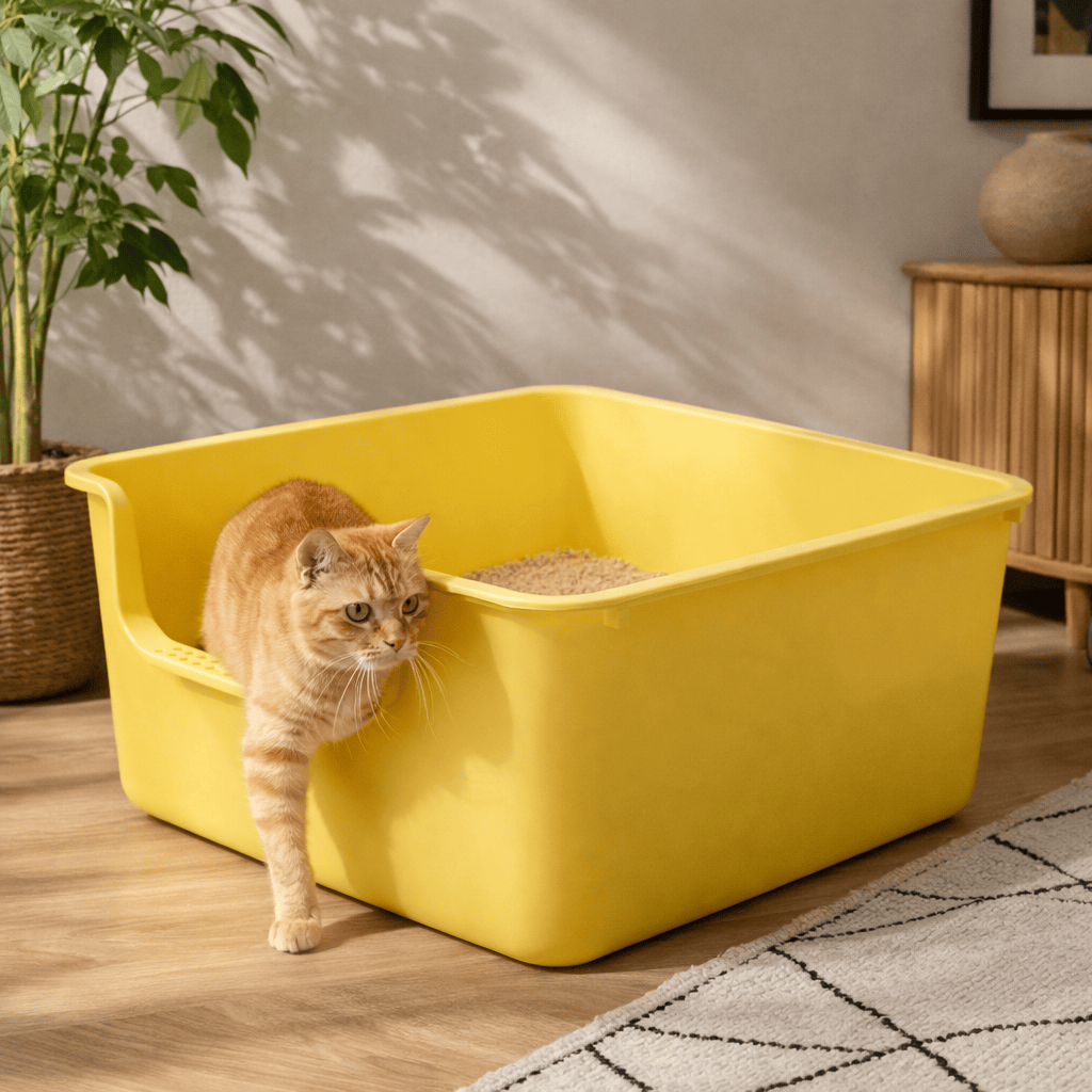 Bac à Litière Grande Capacité pour Chat