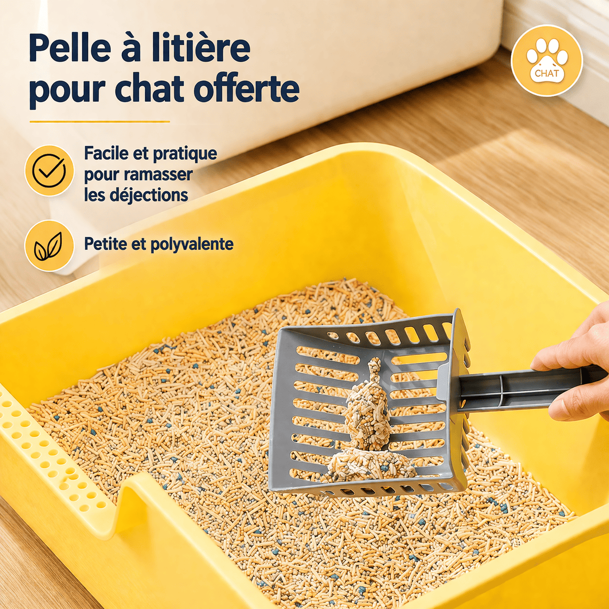 Bac à Litière Grande Capacité pour Chat