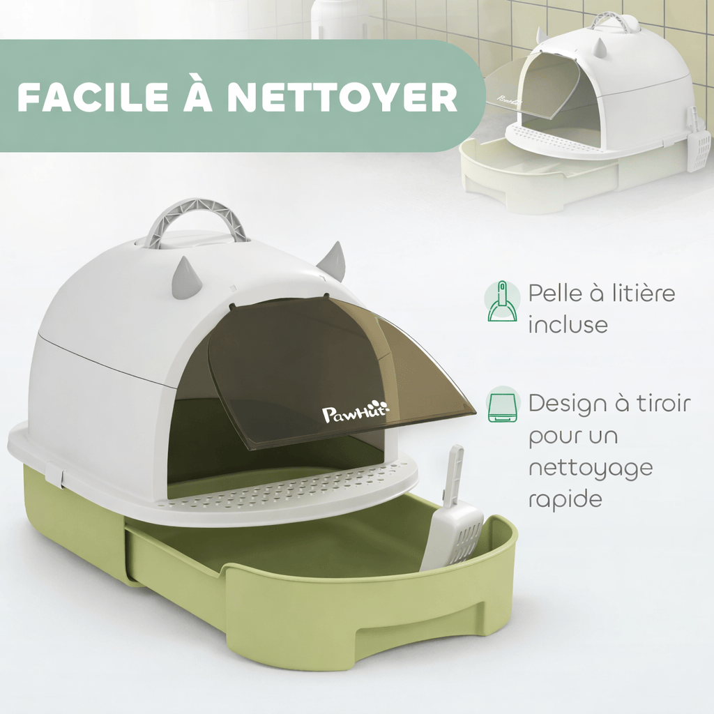 Bac à Litière pour Chat Vert