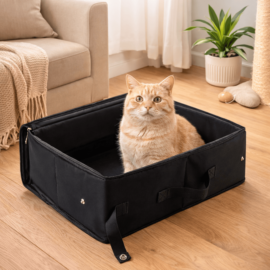 Bac à Litière Pliable et Portable pour Chat