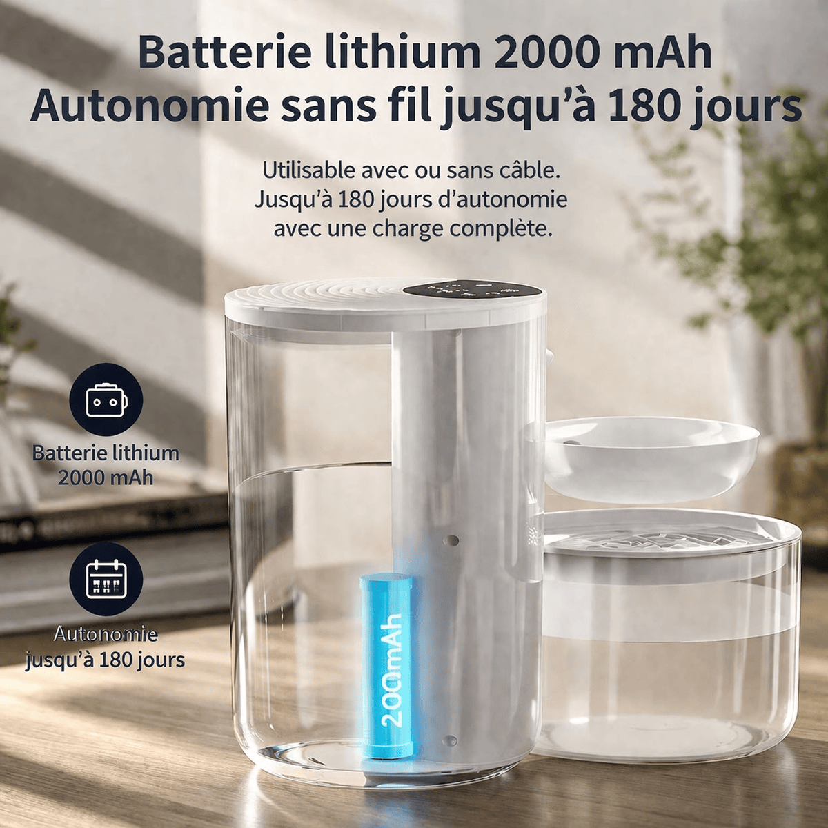 Fontaine à Eau pour Chats et Petits Chat 3000 ML