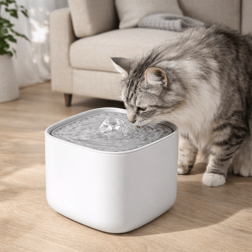Fontaine à Eau pour Chat 3L avec Filtre à Recirculation