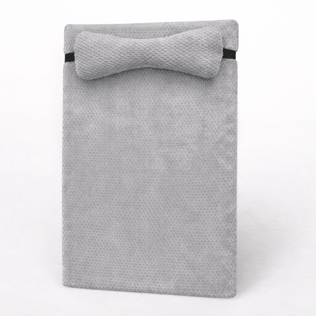 Lit pour Chat en Eponge Plate Toutes Saisons avec Oreiller