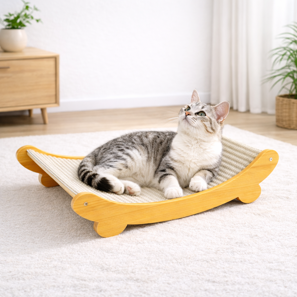 Griffoir pour Chat en Bois Multifonction