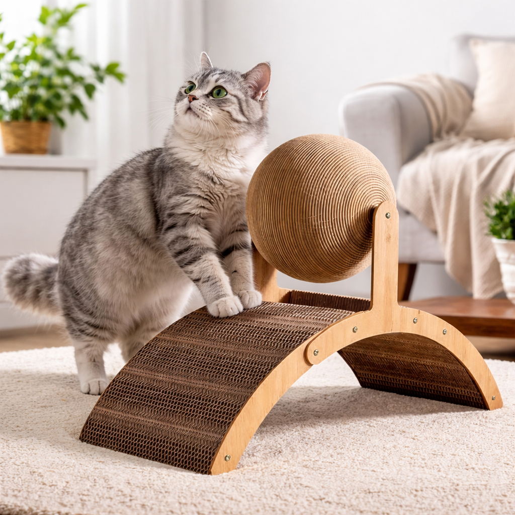 Griffoir pour Chat 2-en-1 en Bois