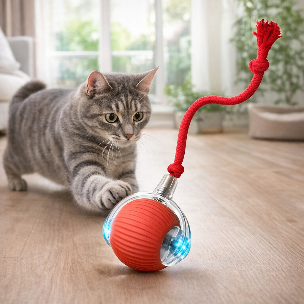 Balle Interactive pour Chat Rechargeable