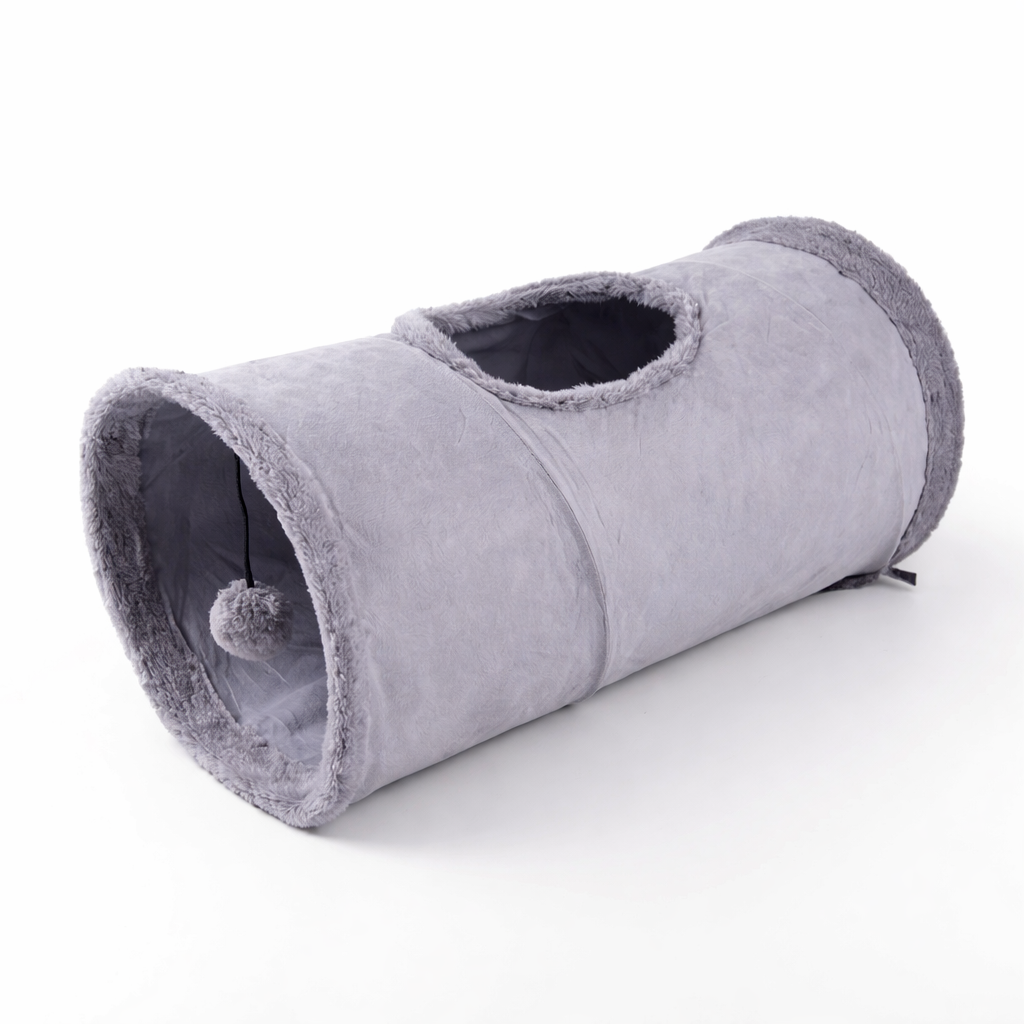 Tunnel Pliable en Daim pour Chat