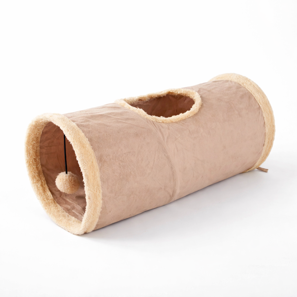 Tunnel Pliable en Daim pour Chat