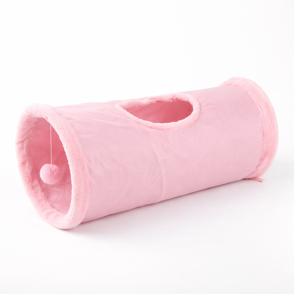 Tunnel Pliable en Daim pour Chat