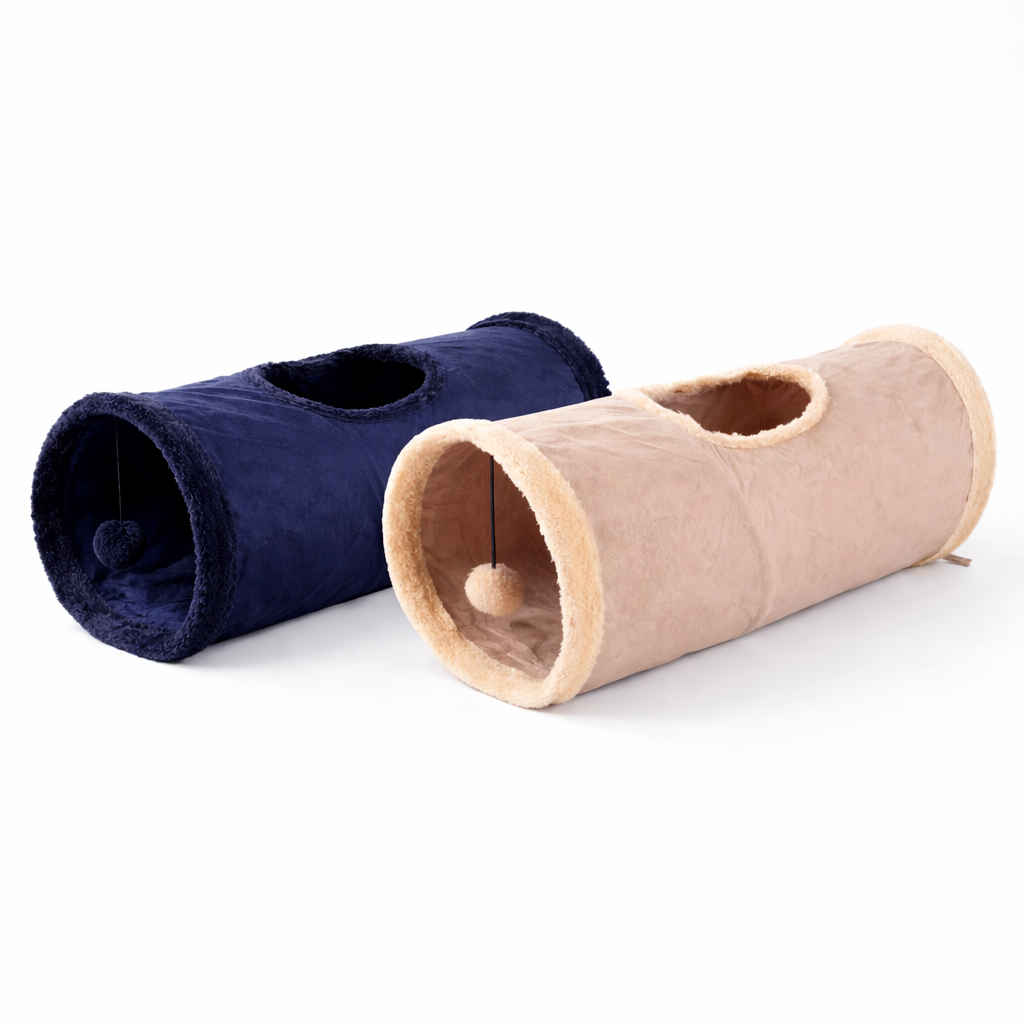Tunnel Pliable en Daim pour Chat