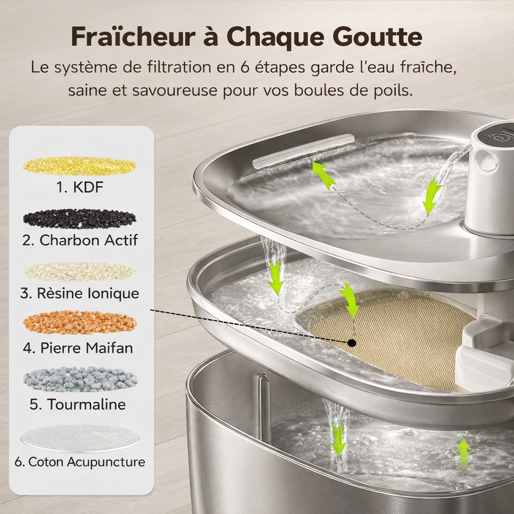 Fontaine à Eau Automatique sans Fil 4L