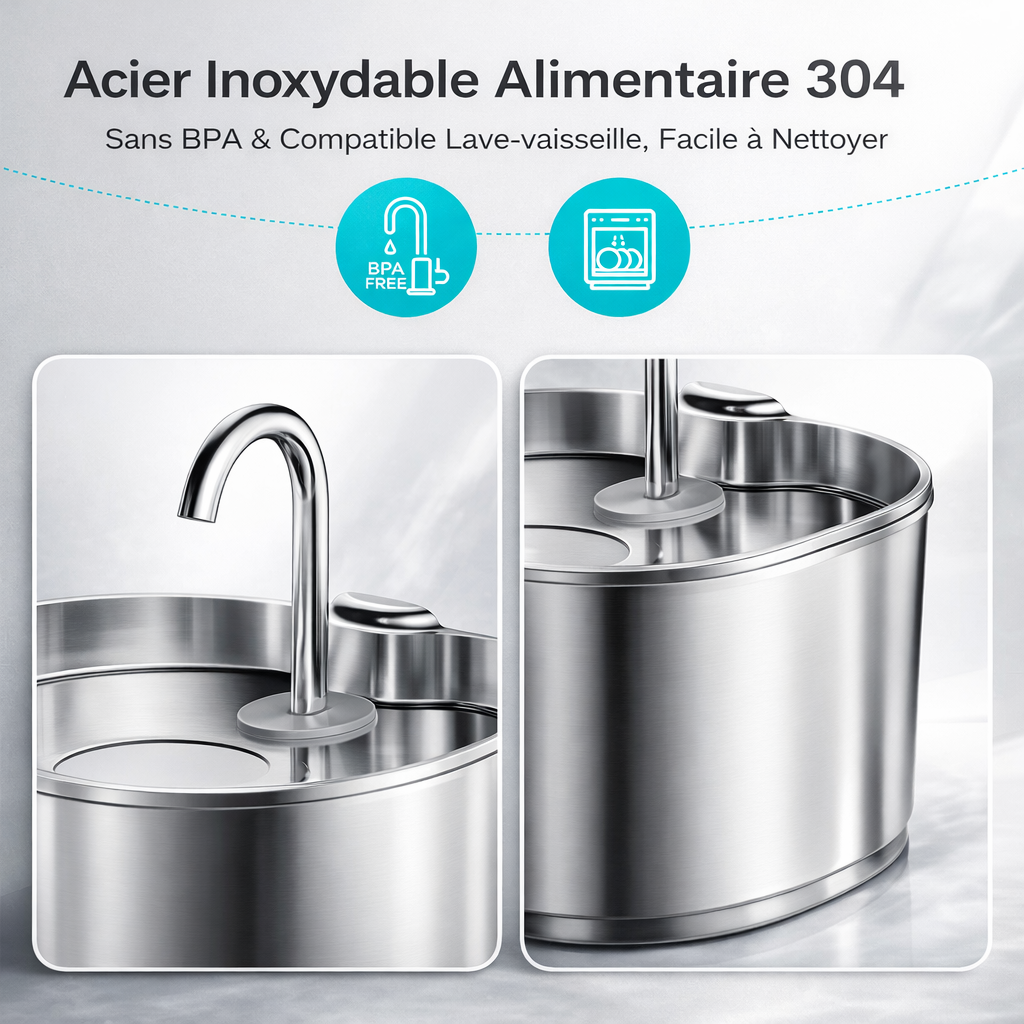Fontaine à Eau Inox Automatique 2,2L
