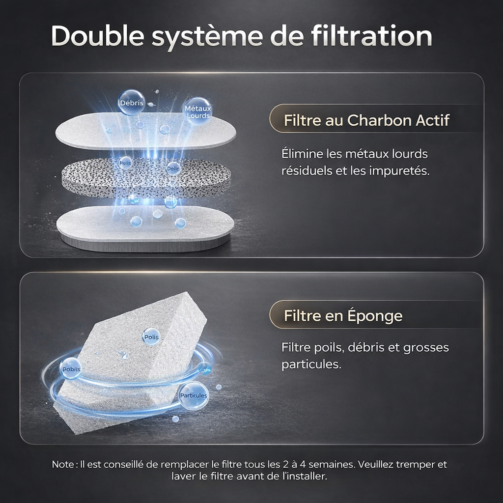 Fontaine à Eau Transparente et Intelligente 1,5L
