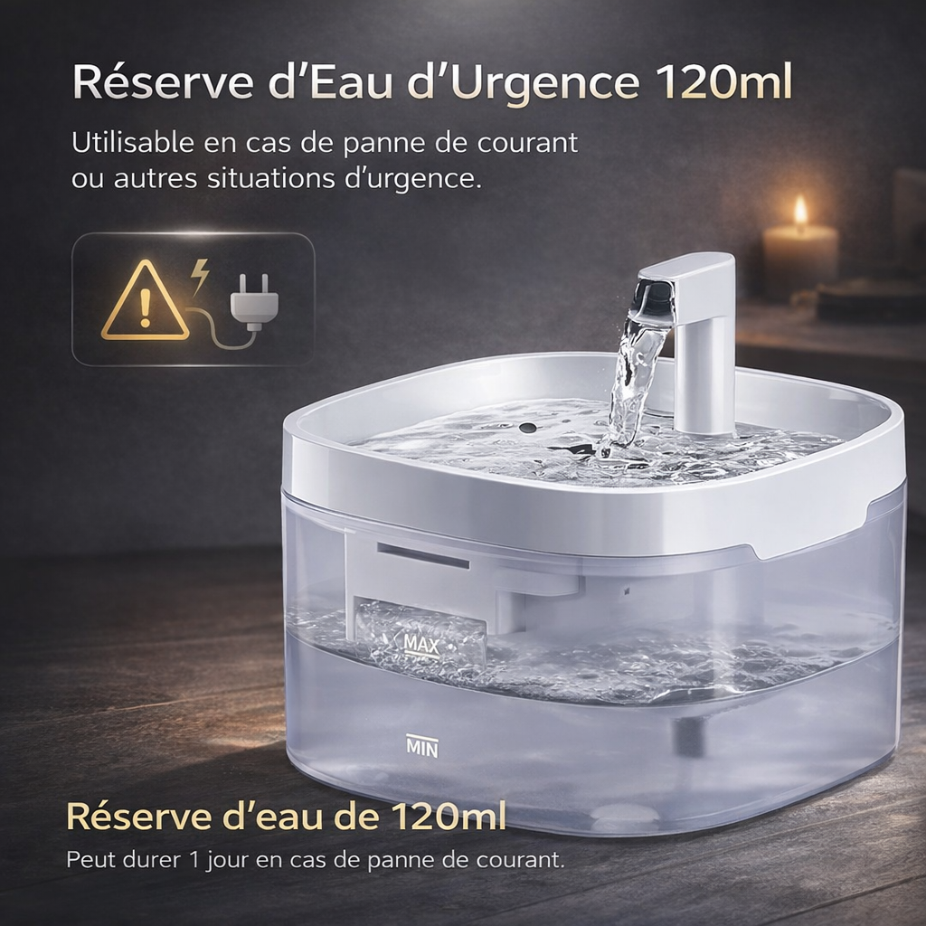 Fontaine à Eau Transparente et Intelligente 1,5L