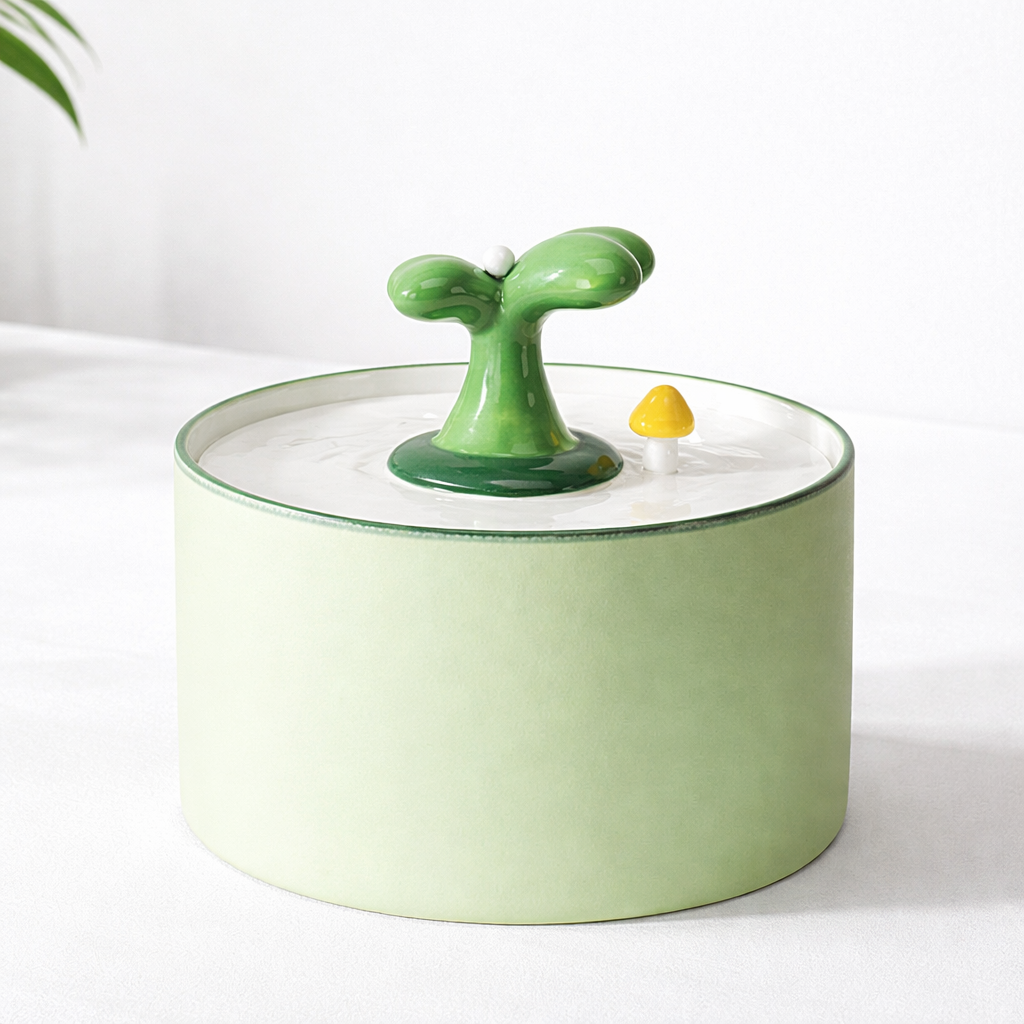 Fontaine à Eau Automatique en Céramique Grande Capacité 1,5L