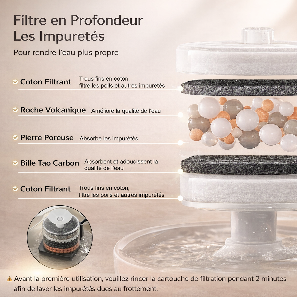 Fontaine à Eau Automatique en Céramique Grande Capacité 1,5L
