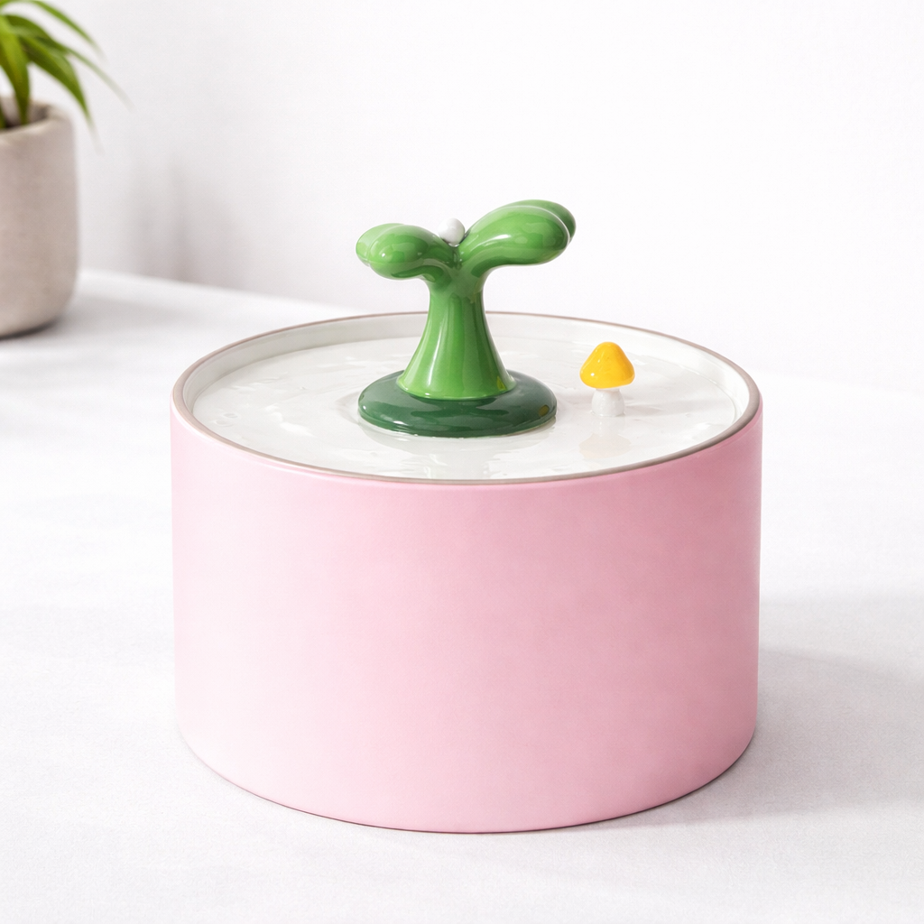 Fontaine à Eau Automatique en Céramique Grande Capacité 1,5L