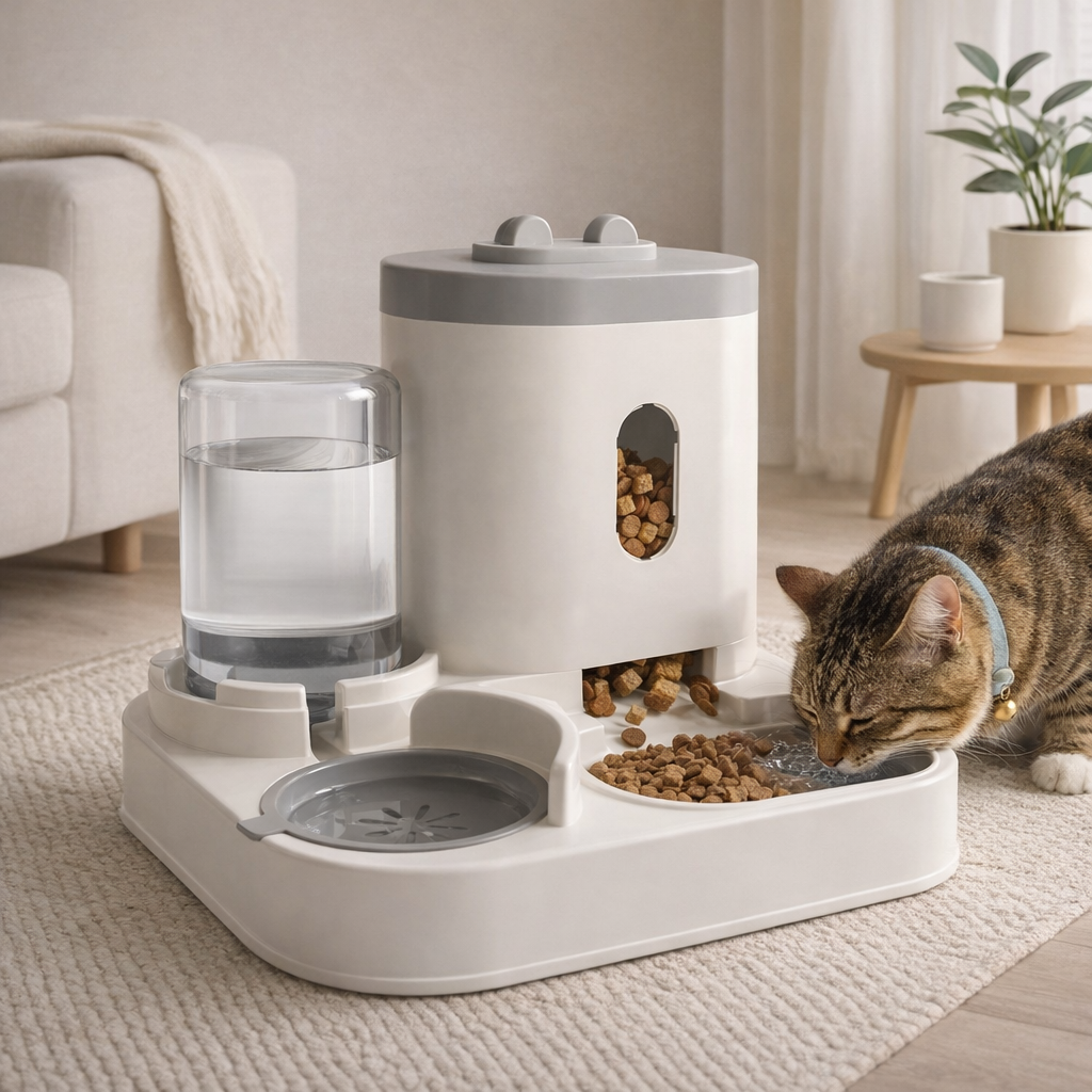 Distributeur de Croquettes avec Fontaine à Eau