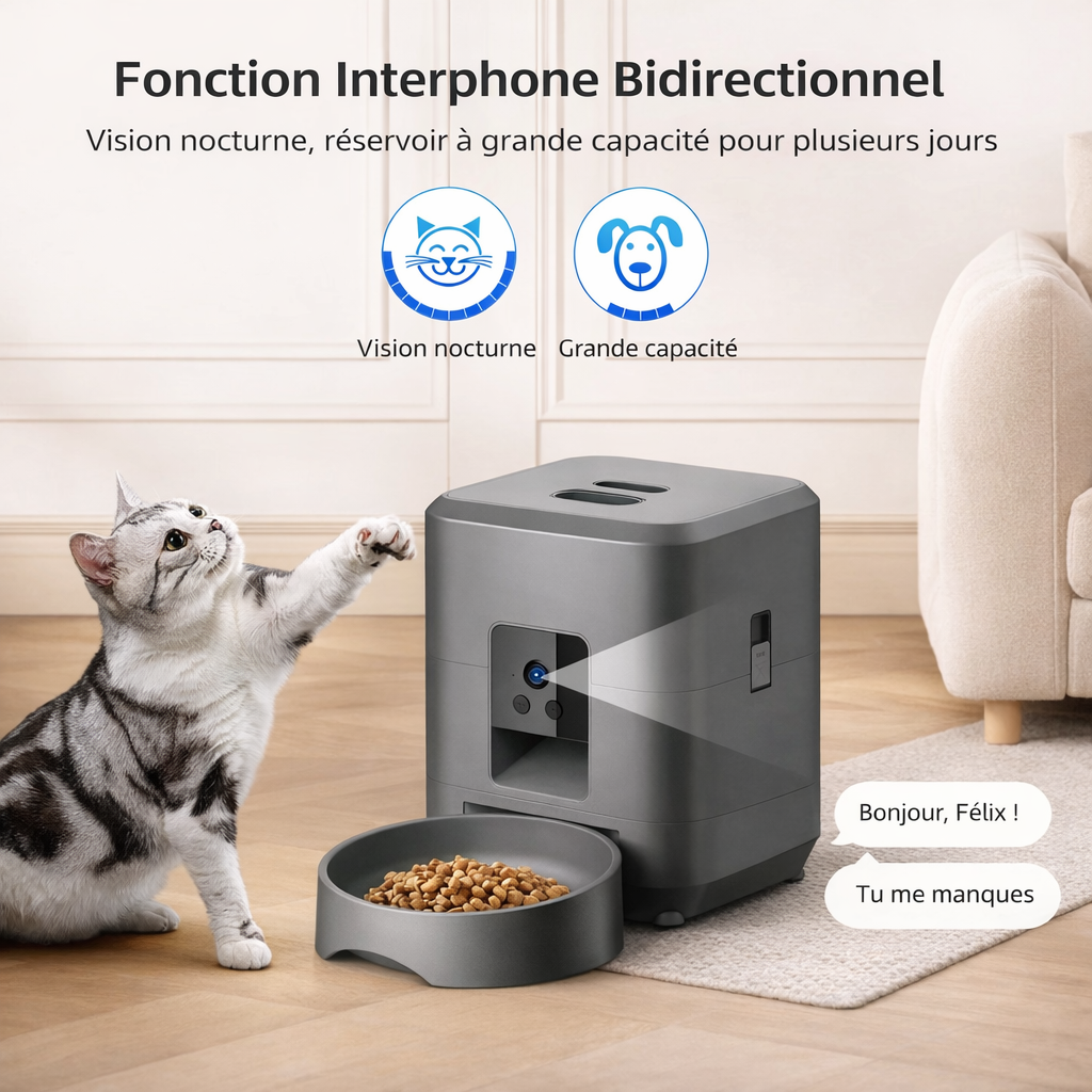 Distributeur de Croquettes avec WIFI et Caméra