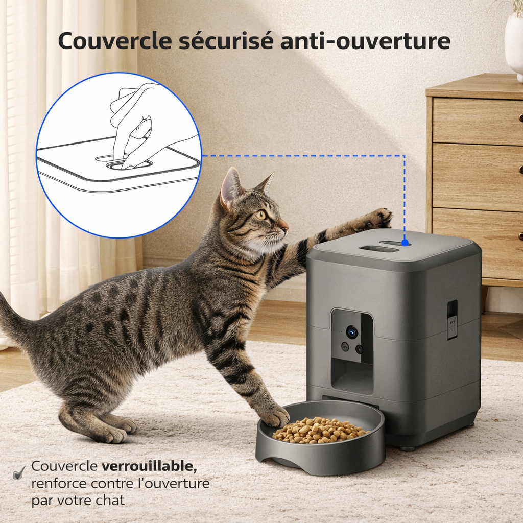 Distributeur de Croquettes avec WIFI et Caméra