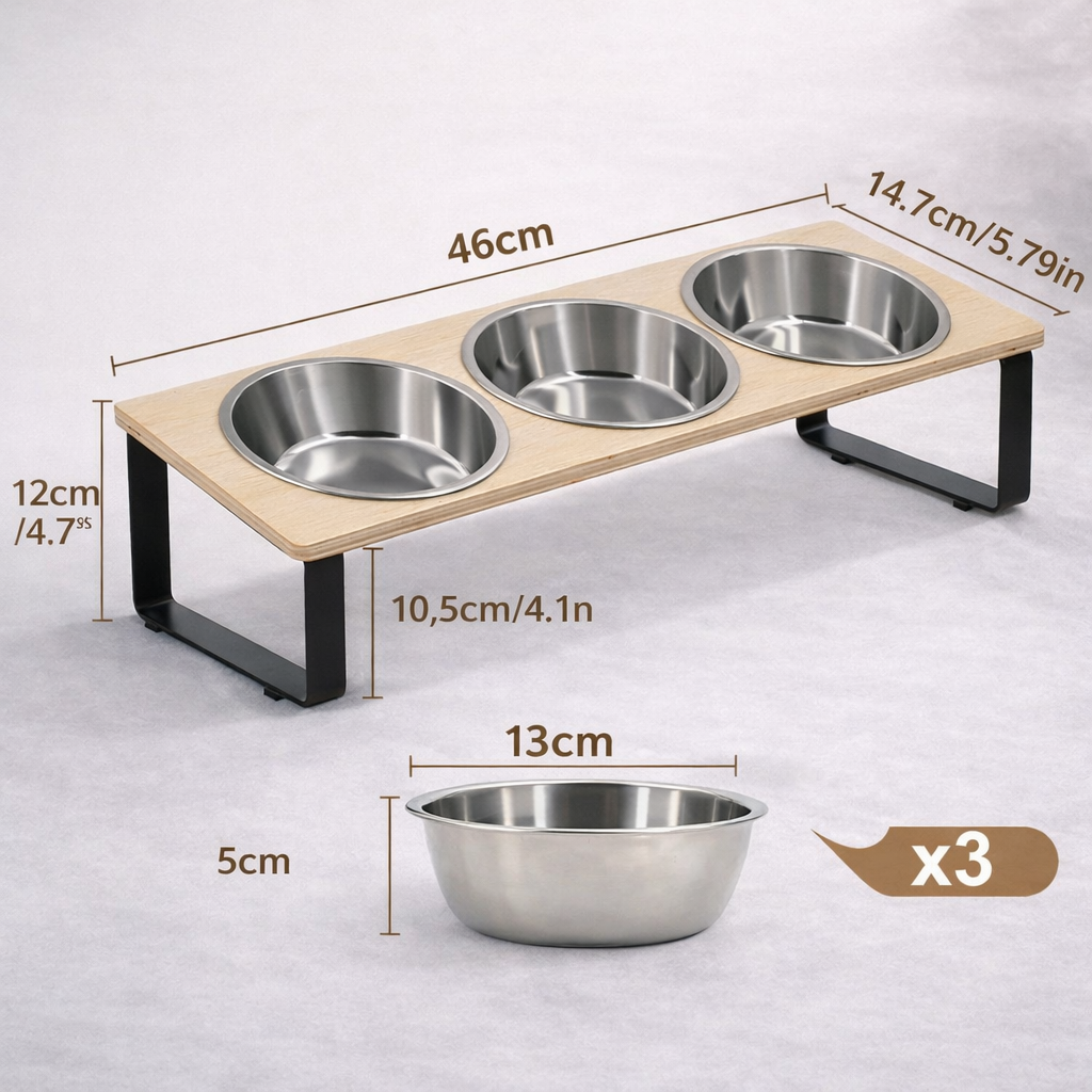 Gamelle Surélevée pour Chat 3 en 1