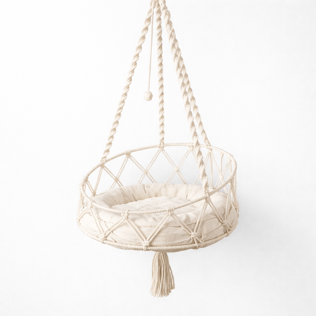 Hamac d'Hiver Tissé à la Main pour Chat