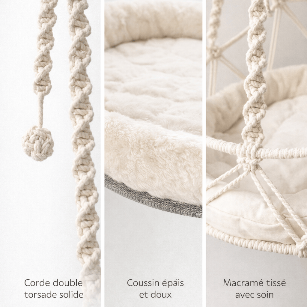 Hamac d'Hiver Tissé à la Main pour Chat