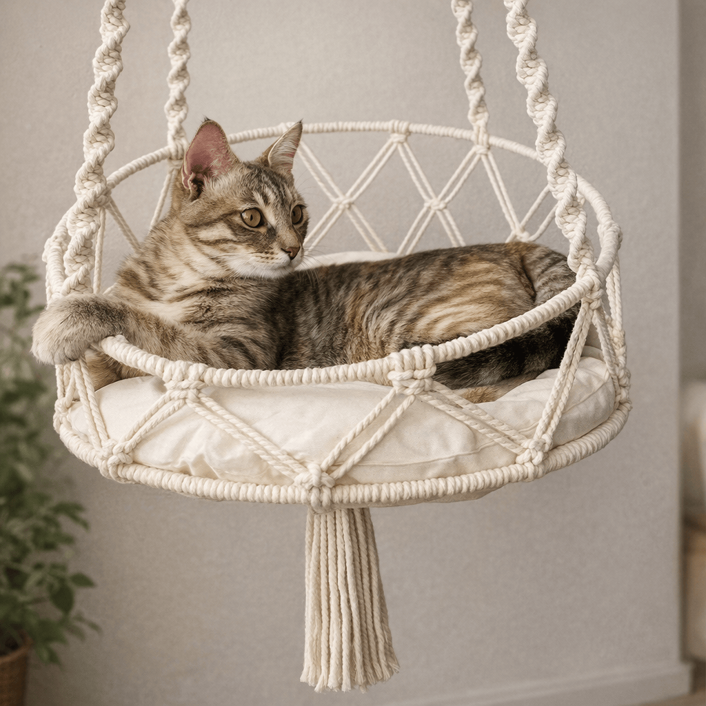 Hamac d'Hiver Tissé à la Main pour Chat