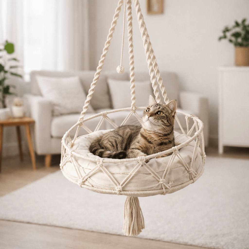 Hamac d'Hiver Tissé à la Main pour Chat
