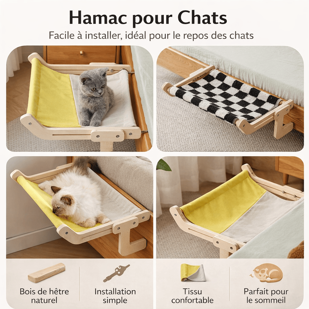 Hamac pour Chat pour Lit de Chevet