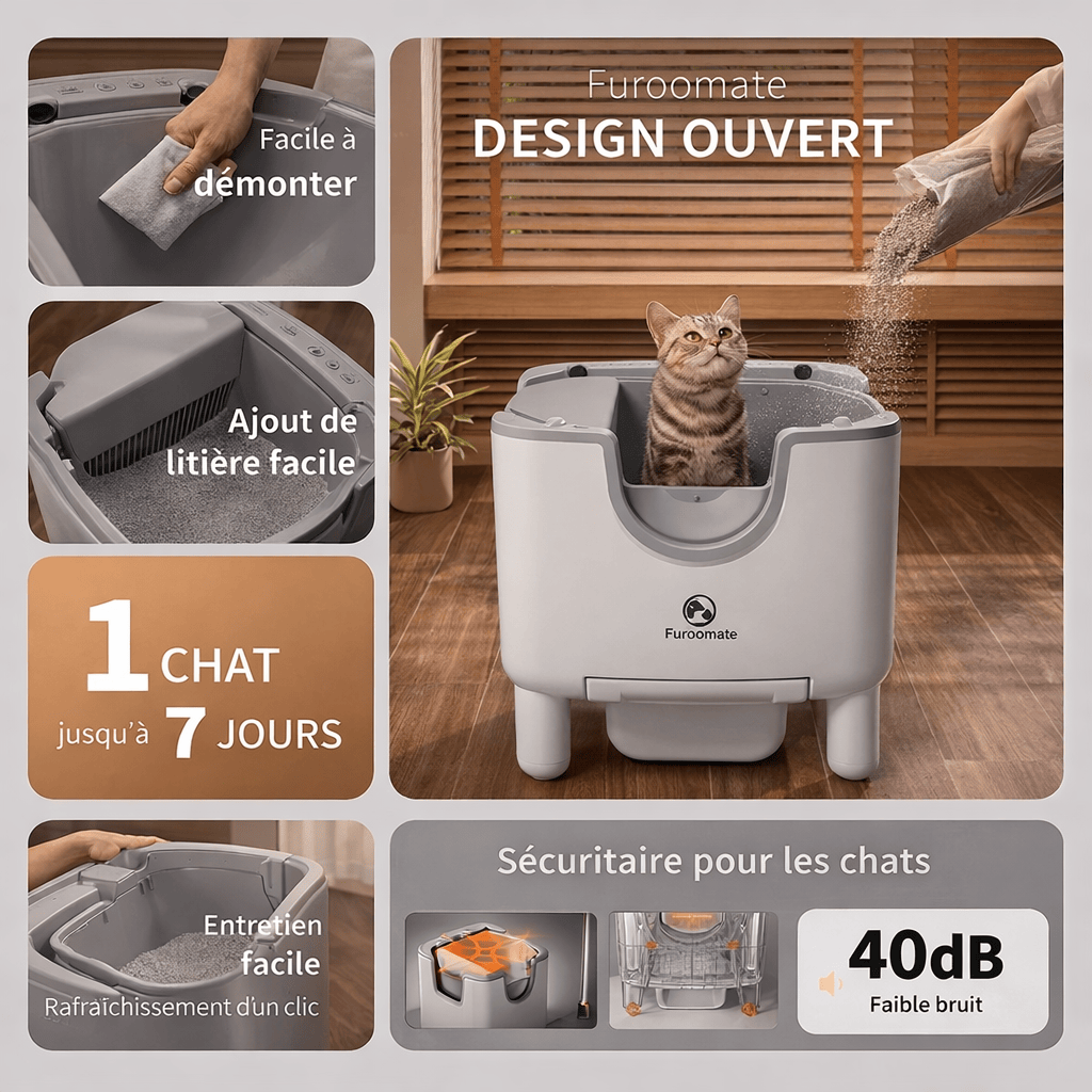 Bac à Litière Autonettoyant
