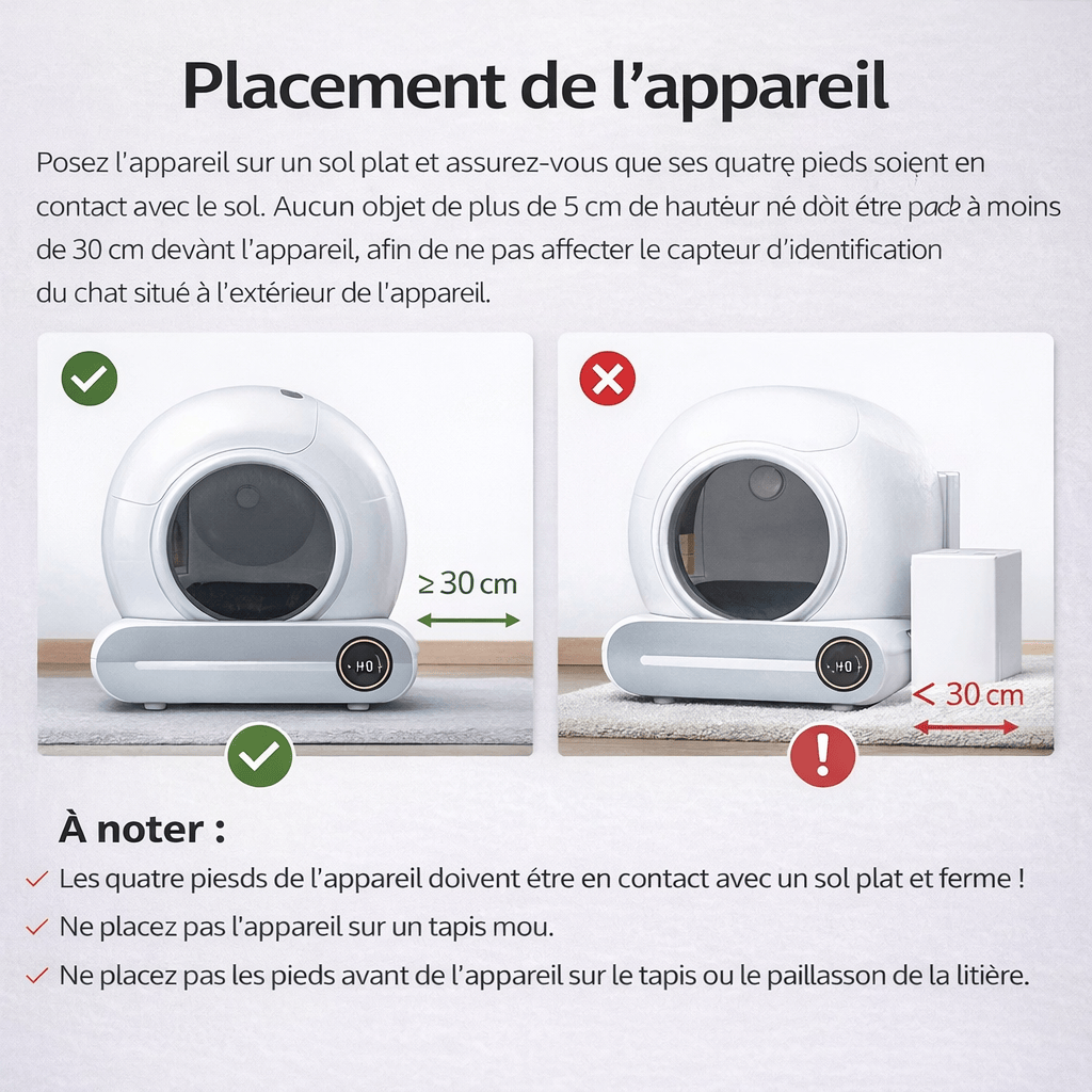 Bac à Litière Intelligent pour Chat