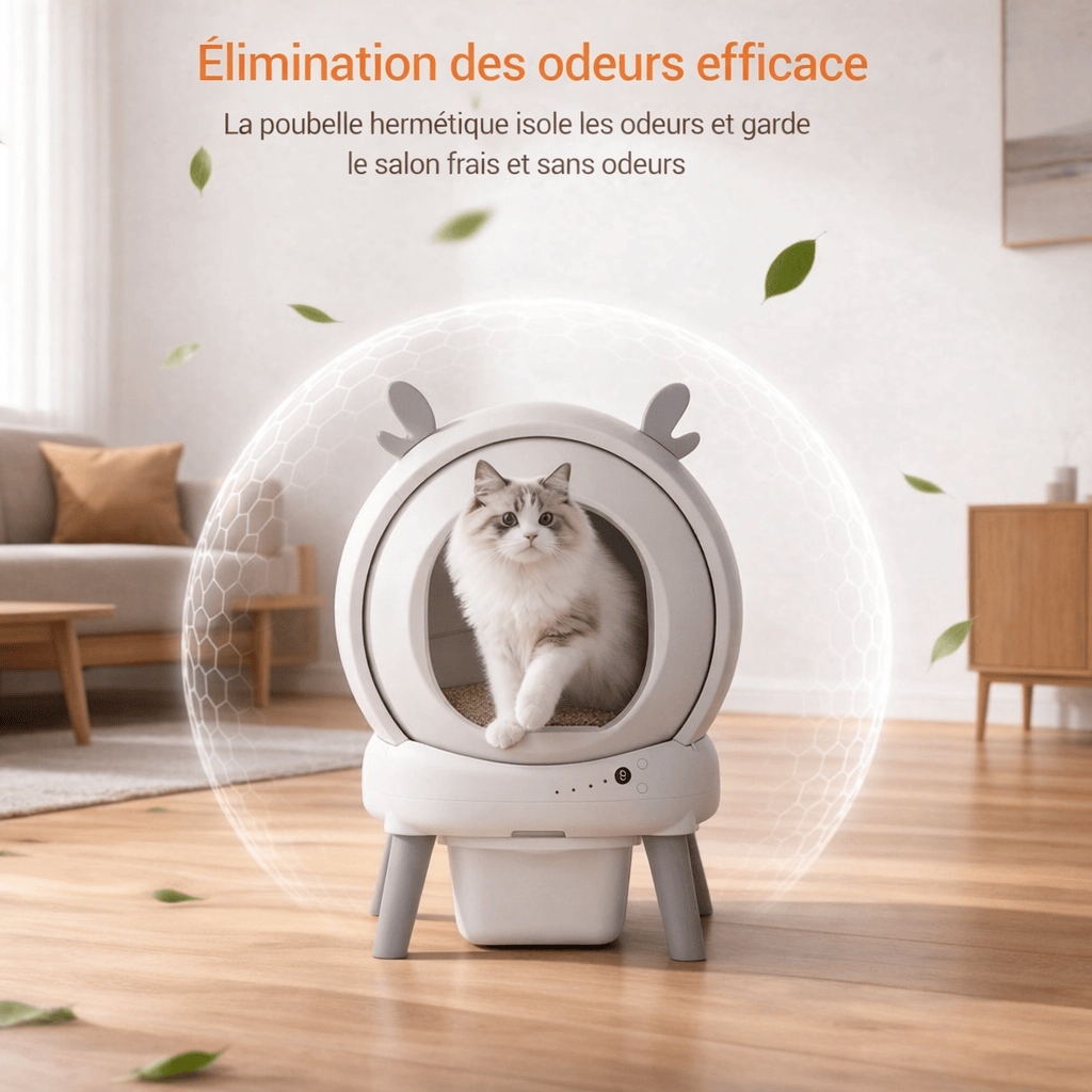 Bac à Litière Autonettoyant pour Chats 11Kg
