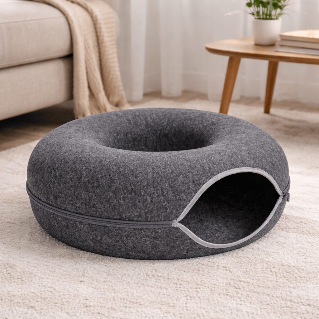 Panier-Lit en Forme de Donut pour Chats