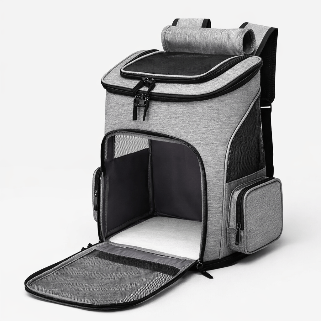 Sac à Dos Gris Respirant pour Chat