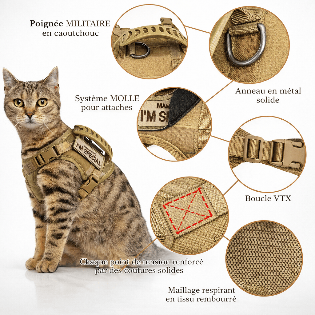 Harnais pour Chat Militaire