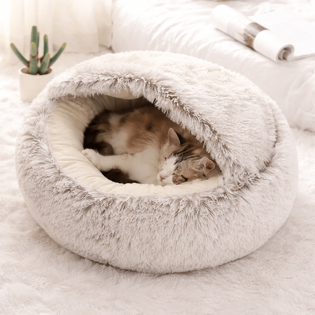 Panier Rond en Peluche pour Chat