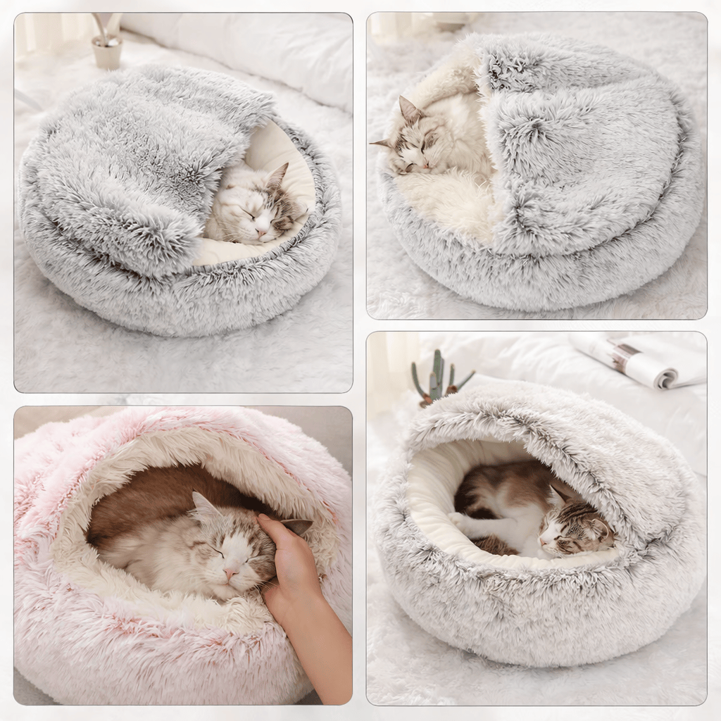 Panier Rond en Peluche pour Chat