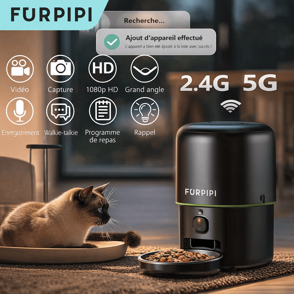 Distributeur Automatique de Croquettes avec Camera TUYA 4L