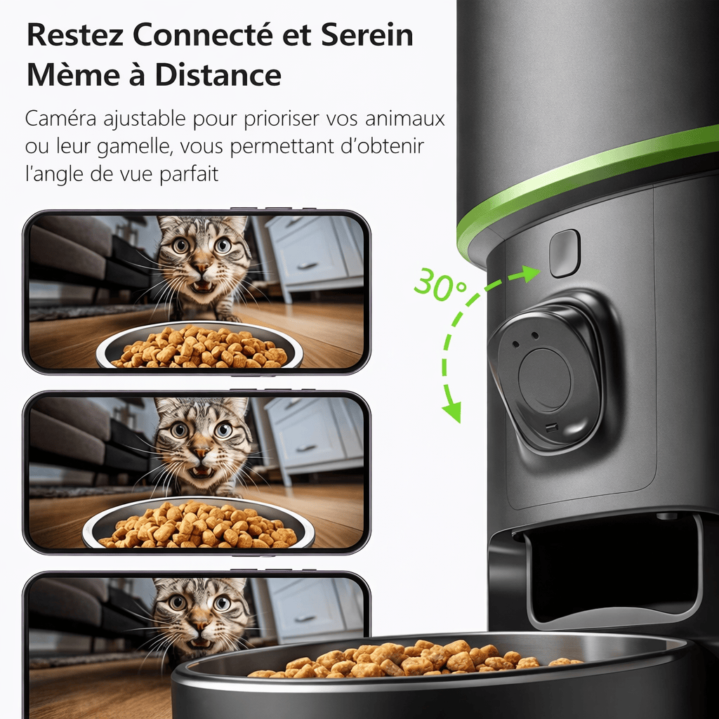Distributeur Automatique de Croquettes avec Camera TUYA 4L
