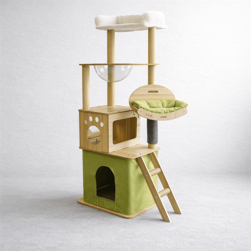 Petit Arbre à Chat d'Intérieur en Bois