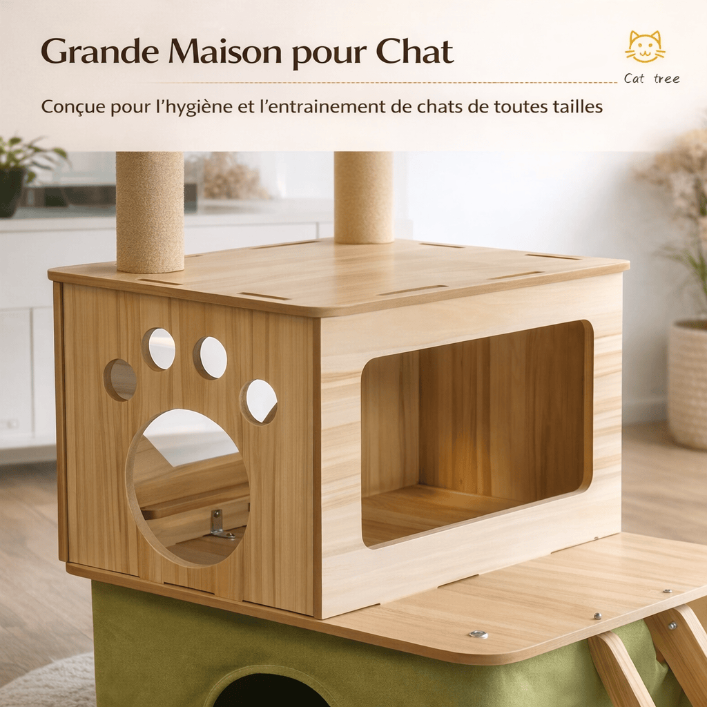 Petit Arbre à Chat d'Intérieur en Bois